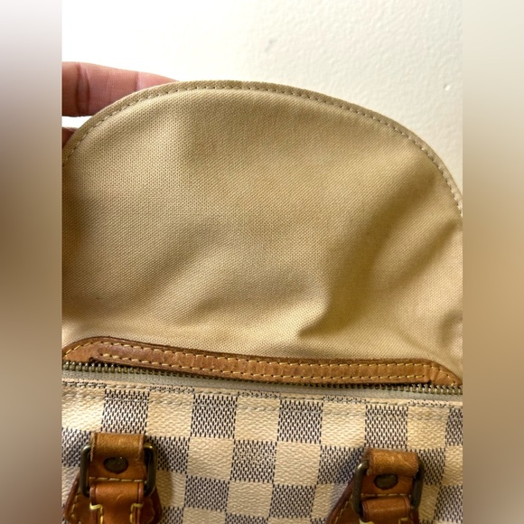 LOUIS VUITTON HANDBAG SPEEDY 25 WHITE DAMIER AZUR 🌟 AUTHENTIC 🌟 - Picture 5 of 16